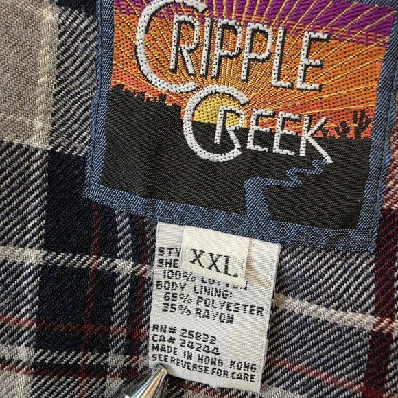 Cripple Creek Denim Lined Motorcycle Vest w/ CMA Kindom Riders Patch, Men XXL - Picture 6 of 7